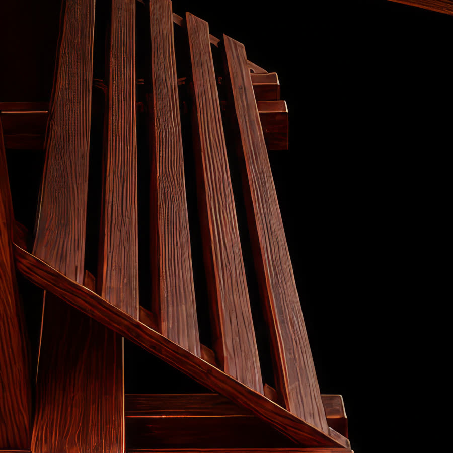 Rosewood slats and through-tenon construction