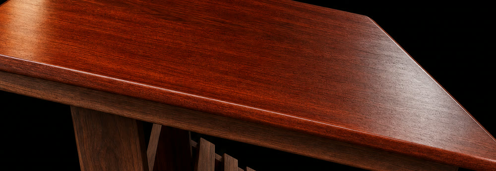 Hand-finished rosewood surface with a rounded bevel edge