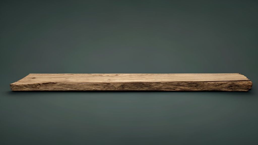 Finished live-edge French oak board showing pale biscuit-brown architectural grain