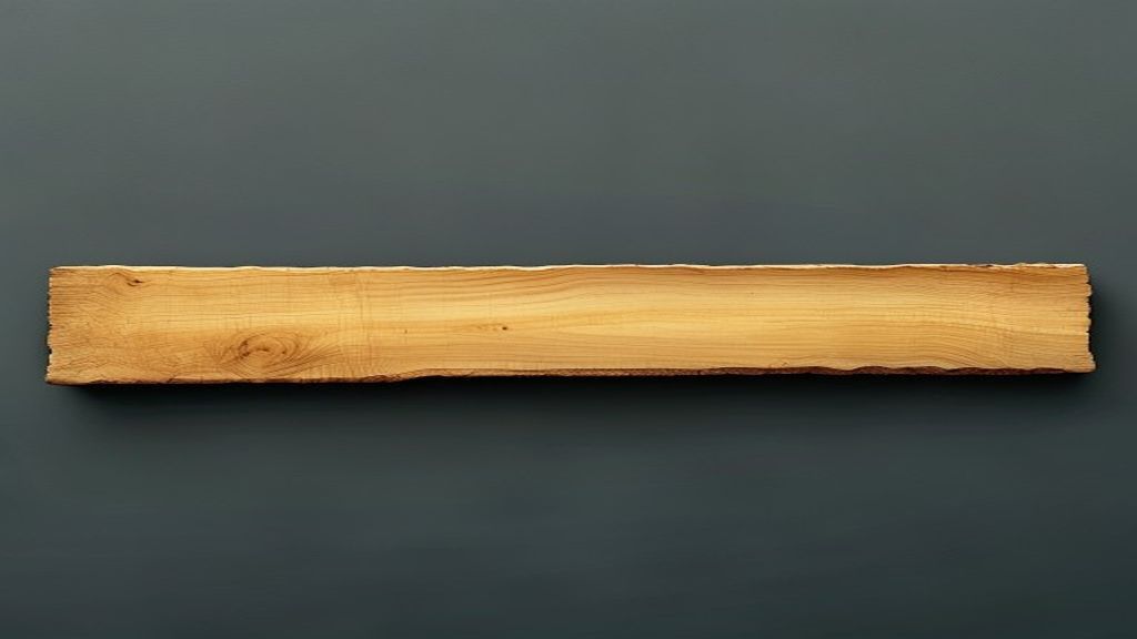 Finished live-edge yellowwood board showing pale honey-gold fine grain